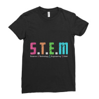 Stem Science Technology Engineering Math Teacher Gift Music Retro Ladies Fitted T-shirt | Artistshot