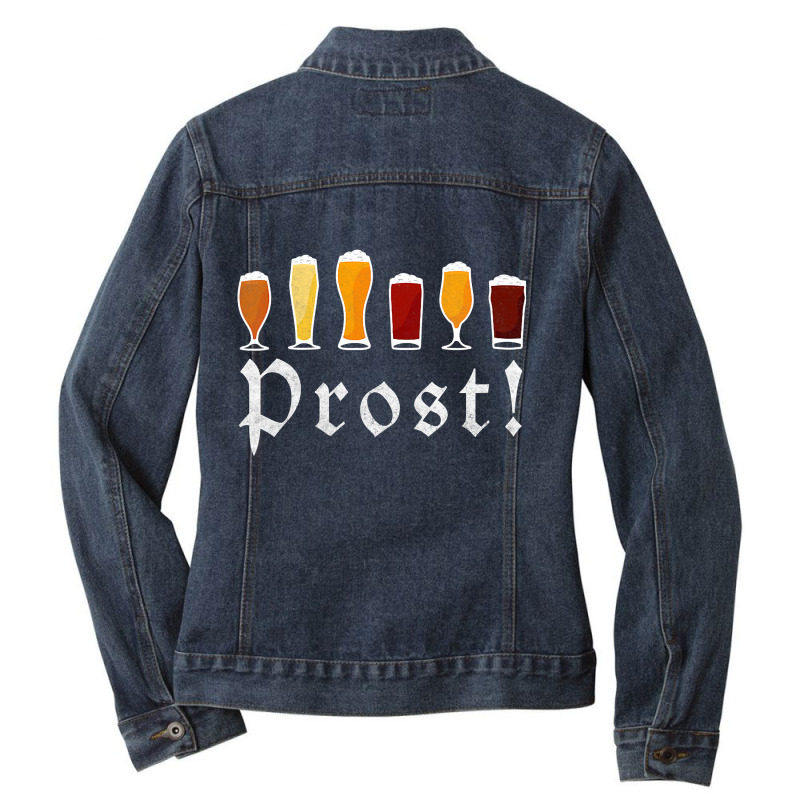 Womens Oktoberfest Prost Celebrate Diversity Beer Ladies Denim Jacket by CUSER3772 | Artistshot