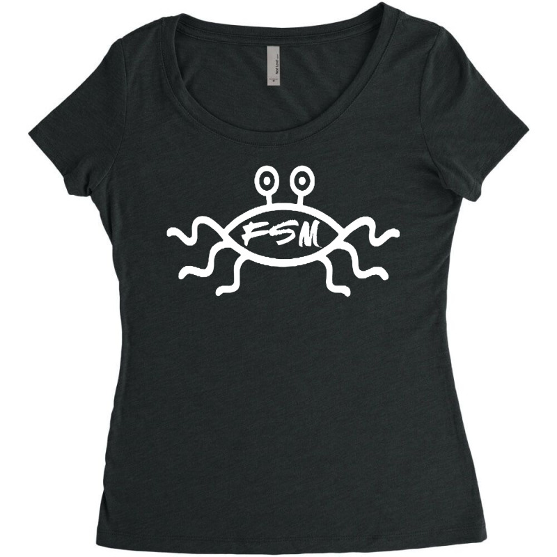 Fsm Flying Spaghetti Monster Afterlife Pastafarian Atheist Women's Triblend Scoop T-shirt by CUSER3772 | Artistshot