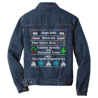 Magic Kingdom Ugly Christmas Sweater Men Denim Jacket | Artistshot