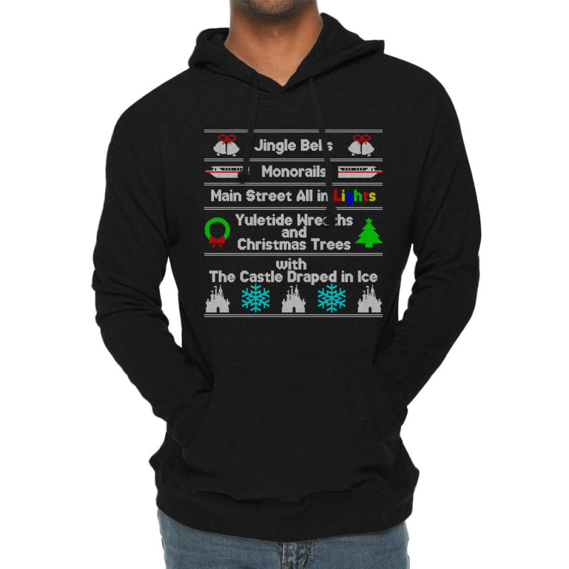 Magic Kingdom Ugly Christmas Sweater Lightweight Hoodie by poppyallen | Artistshot