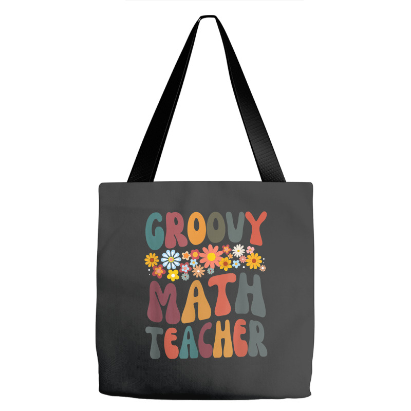 Floral Retro Groovy Math Teacher Matching Student Subject Mens Best Tote Bags | Artistshot