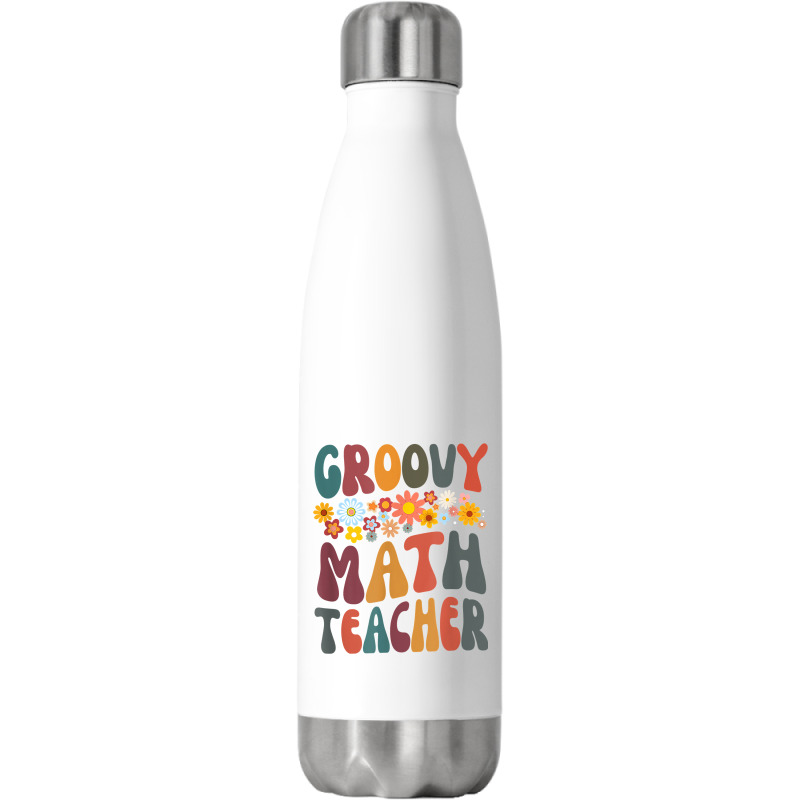 Floral Retro Groovy Math Teacher Matching Student Subject Mens Best Stainless Steel Water Bottle | Artistshot