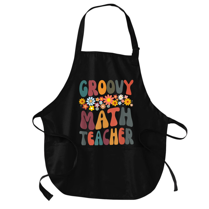 Floral Retro Groovy Math Teacher Matching Student Subject Mens Best Medium-length Apron | Artistshot