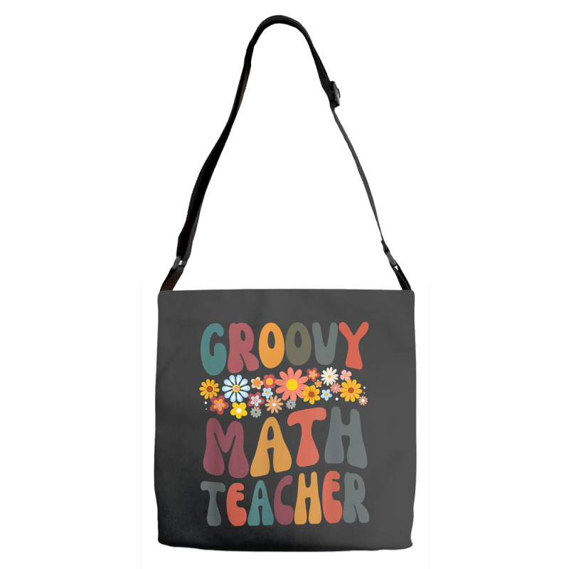 Floral Retro Groovy Math Teacher Matching Student Subject Mens Best Adjustable Strap Totes | Artistshot