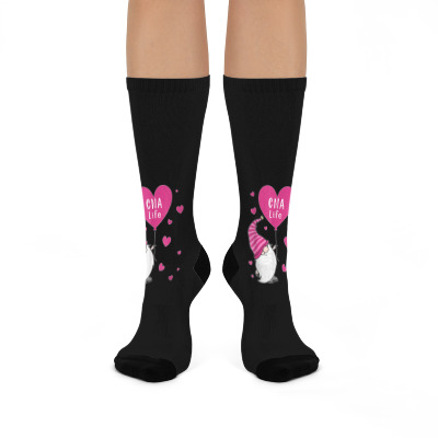 Custom Cna Life Valentine Gnome Nurse Valentines Day Crew Socks By ...