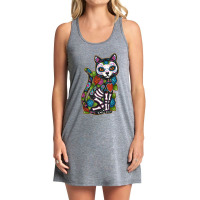 Cat Sugar Skull Mexico Calavera Dia De Los Muertos Halloween Tank Dress | Artistshot