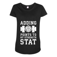 Adding Points To My Strength Stat Characters Cartoon Gifts Maternity Scoop Neck T-shirt | Artistshot