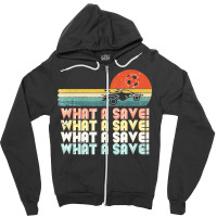 What A Save Vintage Retro Rocket Soccer Car League Zipper Hoodie | Artistshot