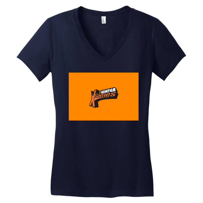 Winter Orange X Games Mask Women's V-Neck T-Shirt by SilviaMartinez | Artistshot