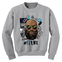 Black Bald Man Information Technology Life Youth Sweatshirt | Artistshot