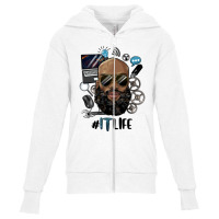 Black Bald Man Information Technology Life Youth Zipper Hoodie | Artistshot