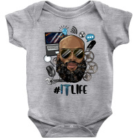 Black Bald Man Information Technology Life Baby Bodysuit | Artistshot