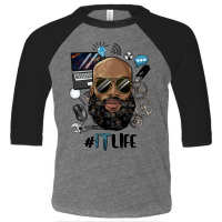 Black Bald Man Information Technology Life Toddler 3/4 Sleeve Tee | Artistshot