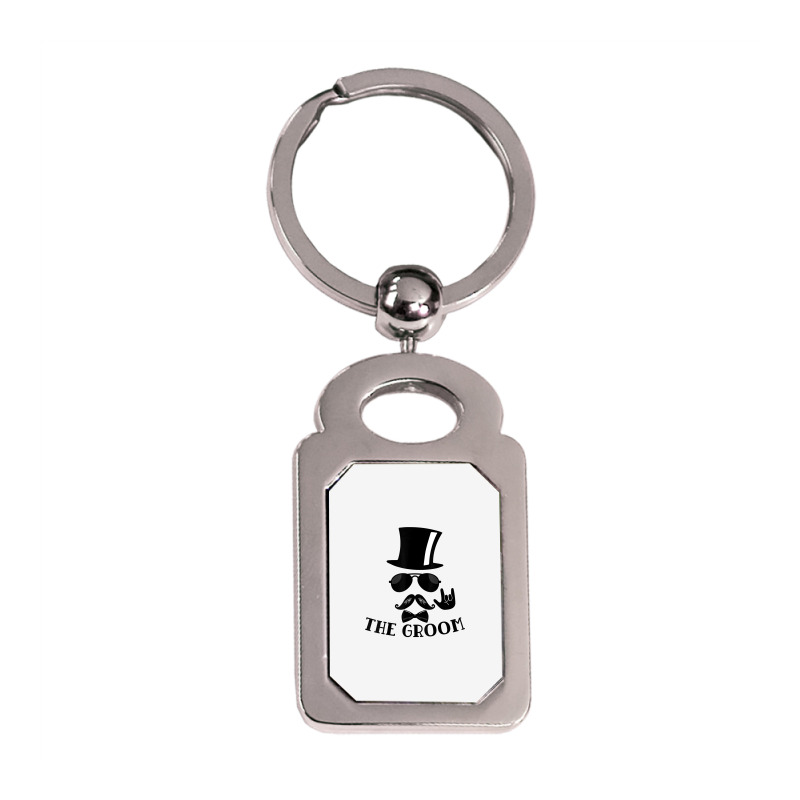 Mens The Groom Bachelor Party Groomsmen Gifts Gift Silver Rectangle Keychain | Artistshot