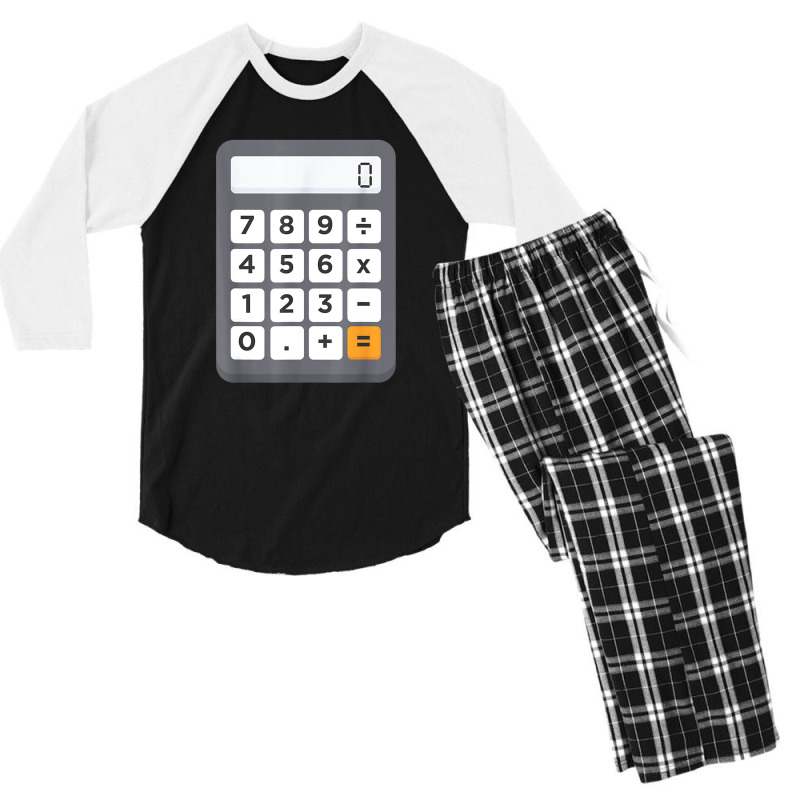 Funny Accountant Halloween Costume Outfit Math Calculator Men's 3/4 Sleeve Pajama Set by Newart | Artistshot