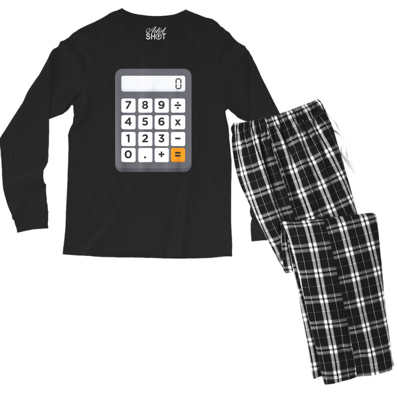 Funny Accountant Halloween Costume Outfit Math Calculator Men's Long Sleeve Pajama Set by Newart | Artistshot