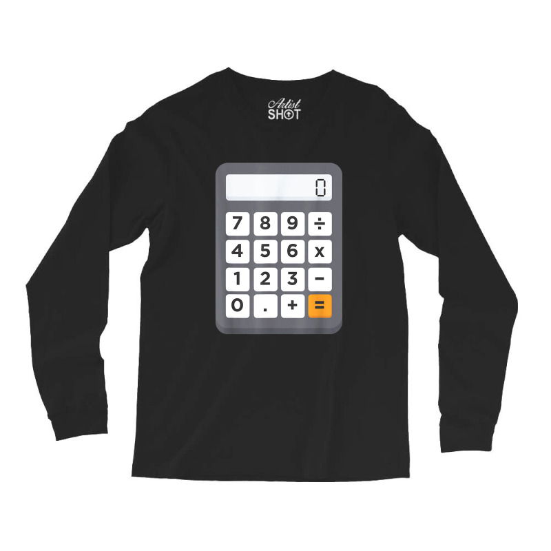 Funny Accountant Halloween Costume Outfit Math Calculator Long Sleeve Shirts by Newart | Artistshot