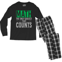 Funny Geek Math Teacher The Only Subject That Counts Math Gifts Idea Men's Long Sleeve Pajama Set | Artistshot