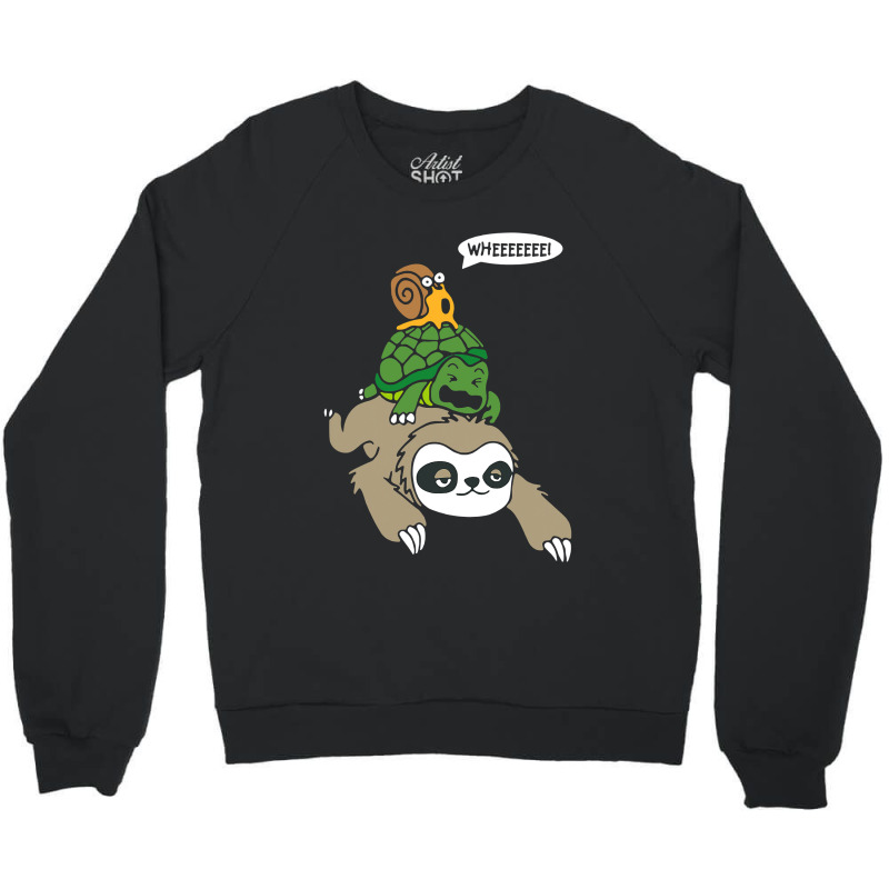 Sloth Turtle Snail Piggyback T Animal Running Wild Crewneck Sweatshirt by nhan0105 | Artistshot