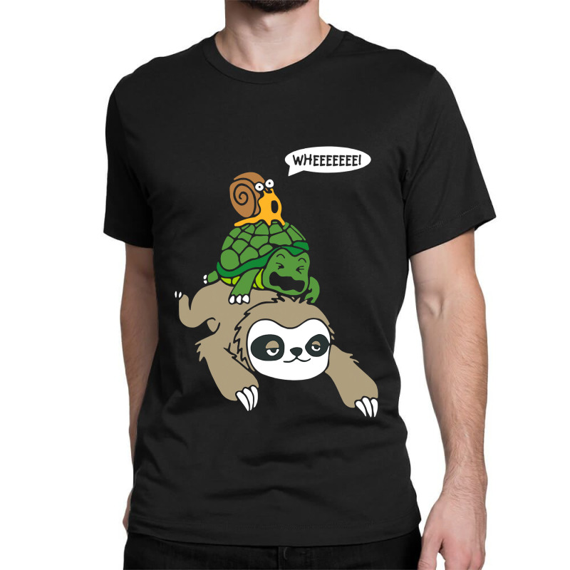 Sloth Turtle Snail Piggyback T Animal Running Wild Classic T-shirt by nhan0105 | Artistshot