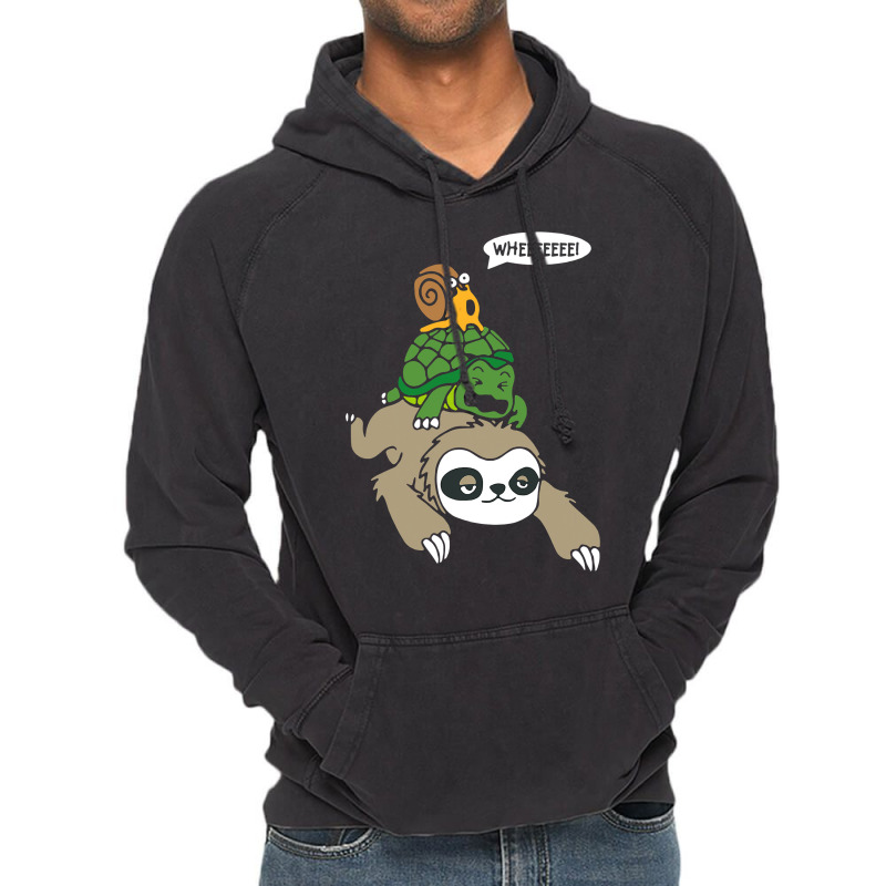 Sloth Turtle Snail Piggyback T Animal Running Wild Vintage Hoodie by nhan0105 | Artistshot