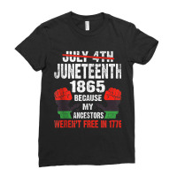 Juneteenth My Ancestors Free Black African Flag Pride Fist Characters  Ladies Fitted T-shirt | Artistshot