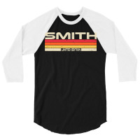 Smith Surname Birthday Family Reunion 80s 90s Sunset 3/4 Sleeve Shirt | Artistshot