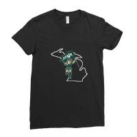 Michigan State Spartans Sparty In State Outline Ladies Fitted T-shirt | Artistshot