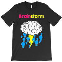 Funny Brainstorm Good Idea Lightbulb Thunder T-shirt | Artistshot