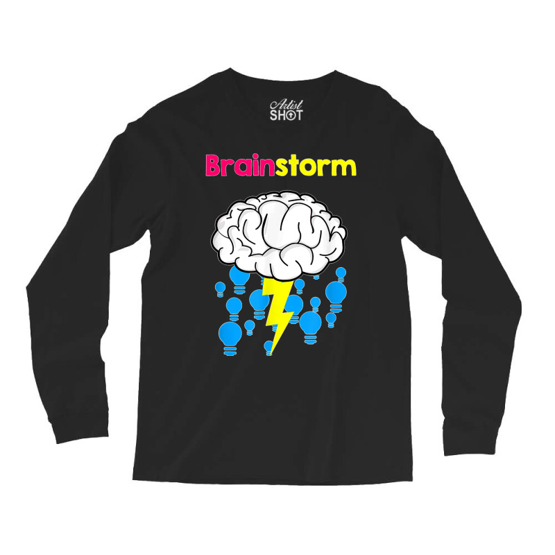 Funny Brainstorm Good Idea Lightbulb Thunder Long Sleeve Shirts | Artistshot