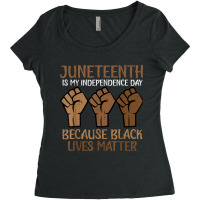 Juneteenth My Independence Day Black Lives Matter Fists 1865 Video Gam Women's Triblend Scoop T-shirt | Artistshot