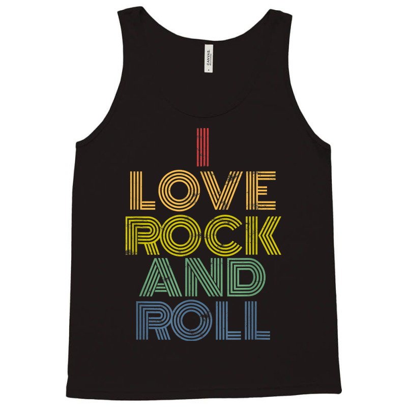 I Love Rock And Roll Distressed Rainbow 70s Tank Top by AnitaKovich | Artistshot