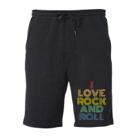 I Love Rock And Roll Distressed Rainbow 70s Fleece Short | Artistshot