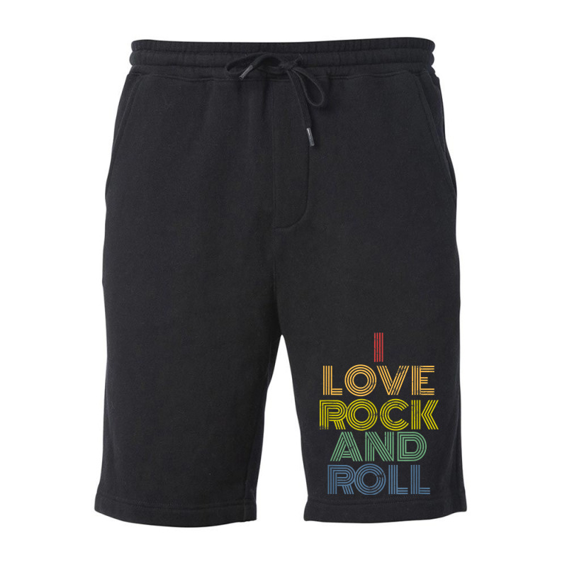 I Love Rock And Roll Distressed Rainbow 70s Fleece Short by AnitaKovich | Artistshot