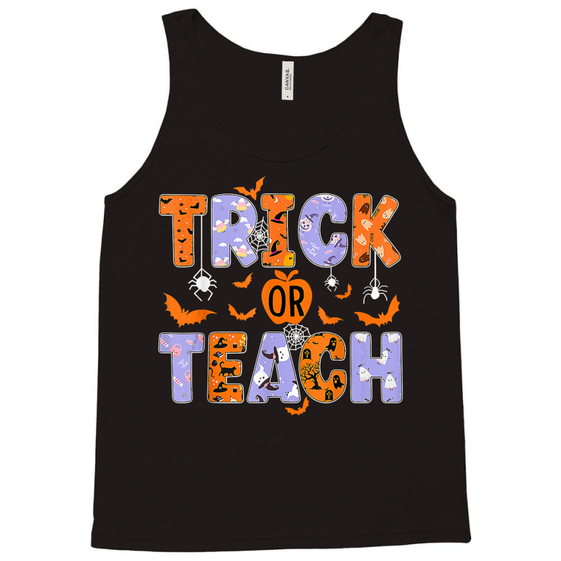 Trick Or Teach Funny Teacher Halloween Costume Men Women Character Ani Tank Top | Artistshot