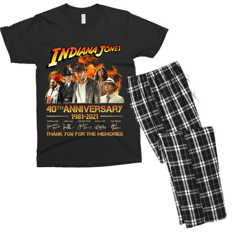 Indiana Jones 40th Anniversary 1981-2021 Thank You For The Memories Men's T-shirt Pajama Set by AnitaKovich | Artistshot