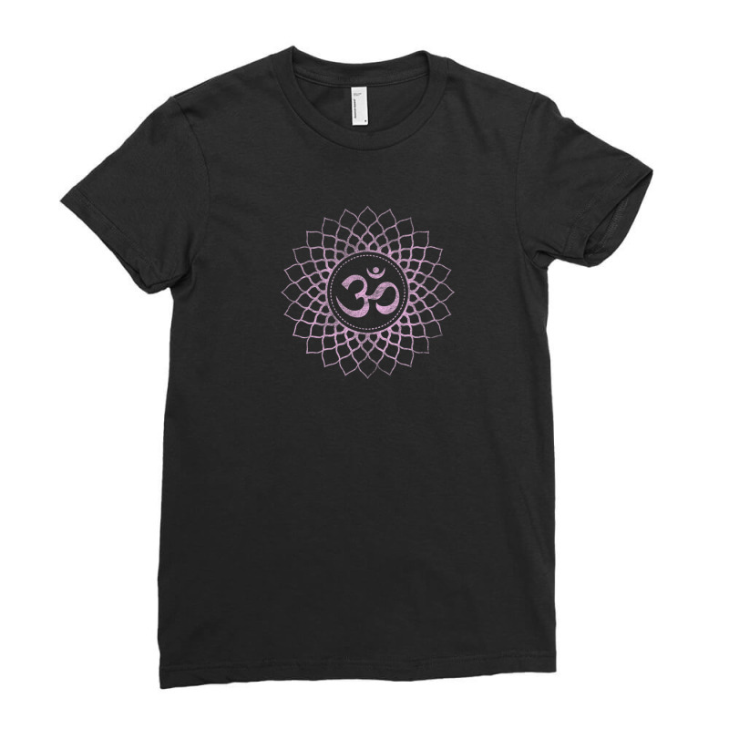 Crown Chakra Sahasrara Tantra Yoga Sacred Symbol Om Ladies Fitted T-Shirt by AliaOwens | Artistshot