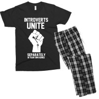 Introverts Unite Separately In Your Own Homes Men's T-shirt Pajama Set | Artistshot