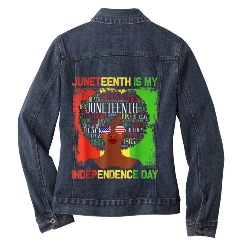 Juneteeth Is My Independence Day Black Women History Month Characters  Ladies Denim Jacket by KhalilDesign | Artistshot