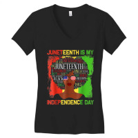 Juneteeth Is My Independence Day Black Women History Month Characters  Women's V-neck T-shirt | Artistshot