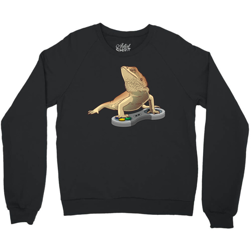 Funny Bearded Dragon Design For Kids Pet Video Game Players Crewneck Sweatshirt by CUSER3772 | Artistshot