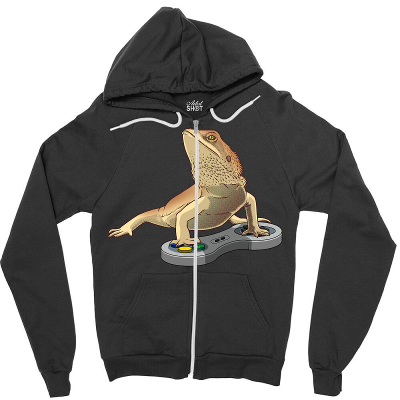 Funny Bearded Dragon Design For Kids Pet Video Game Players Zipper Hoodie by CUSER3772 | Artistshot