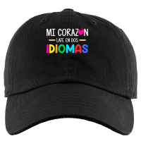 Mi Corazon Late En Dos Idiomas, Bilingual Spanish Teacher Kids Cap | Artistshot