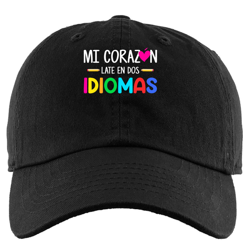 Mi Corazon Late En Dos Idiomas, Bilingual Spanish Teacher Kids Cap by new121 | Artistshot