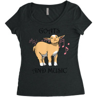 Funny Musician Goat Farm Animal Music Women's Triblend Scoop T-shirt | Artistshot