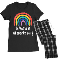 Womens What If It All Works Out Rainbow Self Love V Neck Women's Pajamas Set | Artistshot