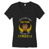 African Roots American Pride Women Gift Black History Month Music Retr Women's V-neck T-shirt | Artistshot