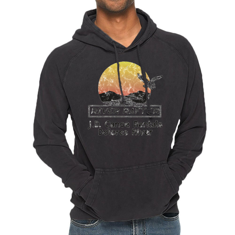 Dolores River Canoe Rentals River Rafter (distressed) Vintage Hoodie | Artistshot