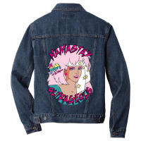 Jem And The Holograms Yoga Outrageous Namastay In Bed 80s Party Mask Men Denim Jacket | Artistshot